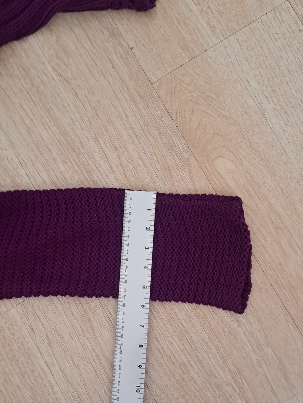 Citiknits Plum Purple Knit Ruffle Fringe Cardigan with Rose Detail 1X Boho - Picture 9 of 12